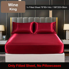 Soft Satin Fitted Sheet for Bedroom Comfort