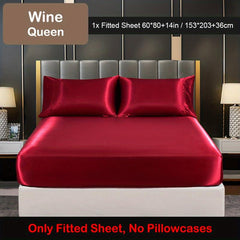Soft Satin Fitted Sheet for Bedroom Comfort