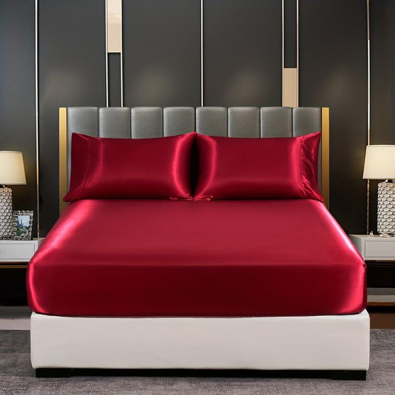 Soft Satin Fitted Sheet for Bedroom Comfort