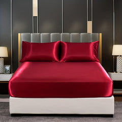 Soft Satin Fitted Sheet for Bedroom Comfort