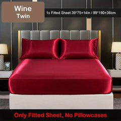 Soft Satin Fitted Sheet for Bedroom Comfort