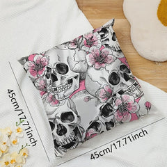 Plum Blossom Skull Head Soft Throw Pillow for Home Decor