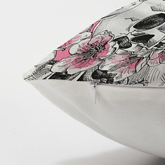 Plum Blossom Skull Head Soft Throw Pillow for Home Decor