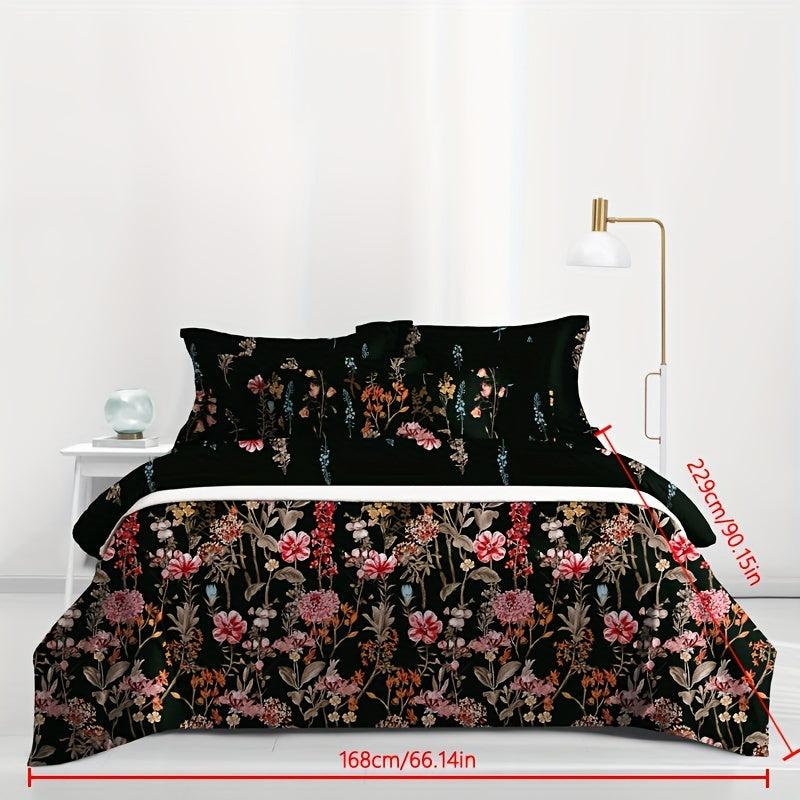 Soft Floral Print Duvet Cover, Brushed Fabric, Bedroom Guest Room