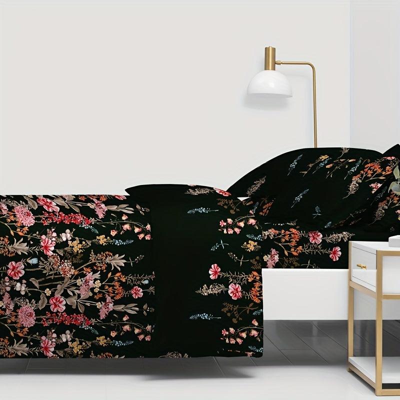 Soft Floral Print Duvet Cover, Brushed Fabric, Bedroom Guest Room