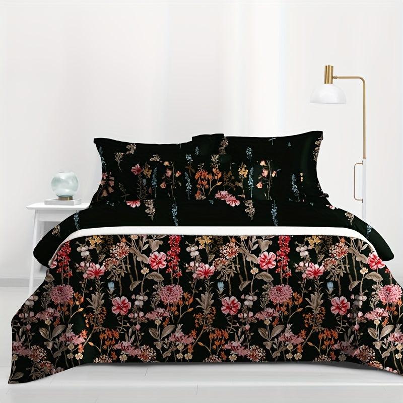 Soft Floral Print Duvet Cover, Brushed Fabric, Bedroom Guest Room