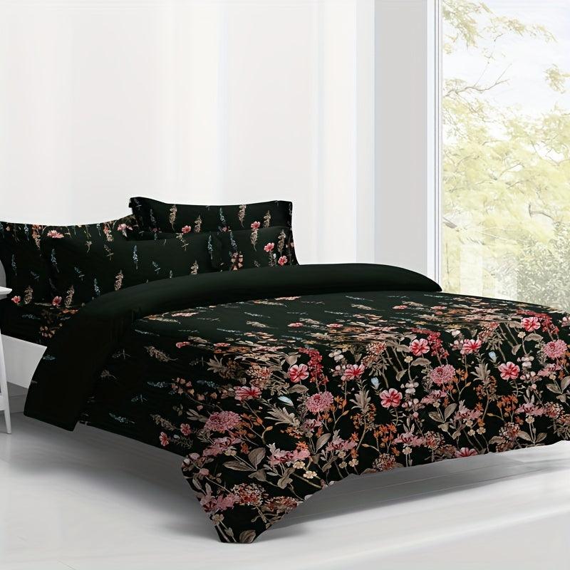 Soft Floral Print Duvet Cover, Brushed Fabric, Bedroom Guest Room
