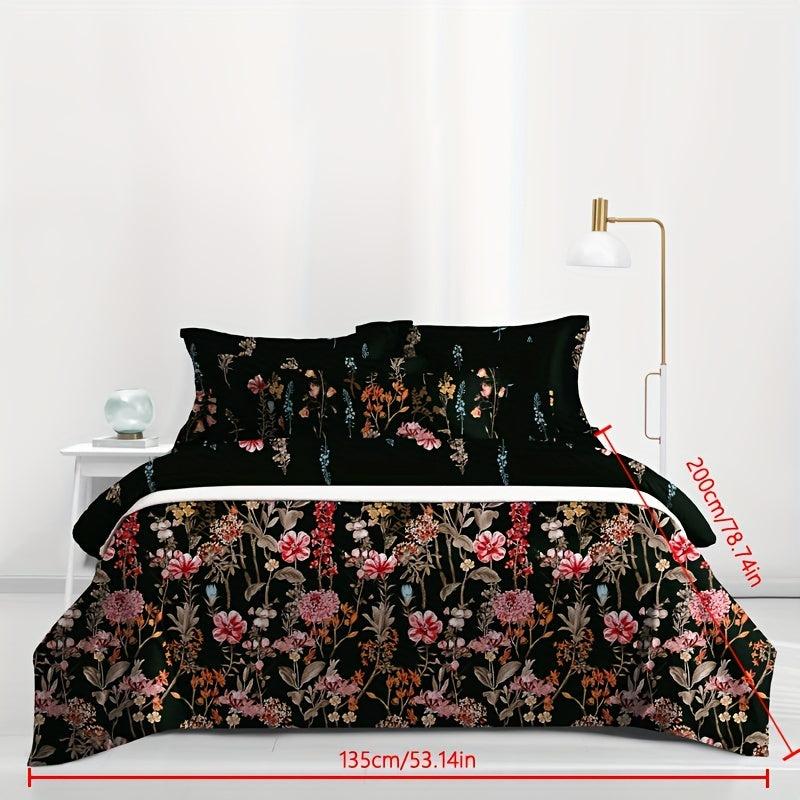 Soft Floral Print Duvet Cover, Brushed Fabric, Bedroom Guest Room