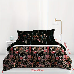 Soft Floral Print Duvet Cover, Brushed Fabric, Bedroom Guest Room