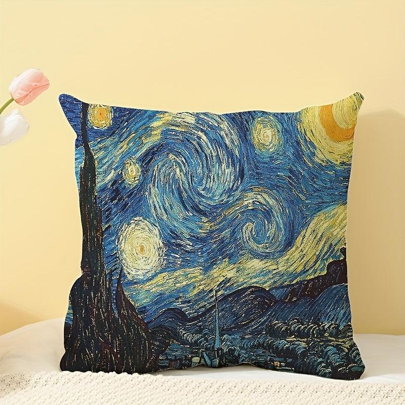 1pc Printed Linen Pillowcase for Sofa Bedroom Living Room