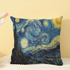 1pc Printed Linen Pillowcase for Sofa Bedroom Living Room