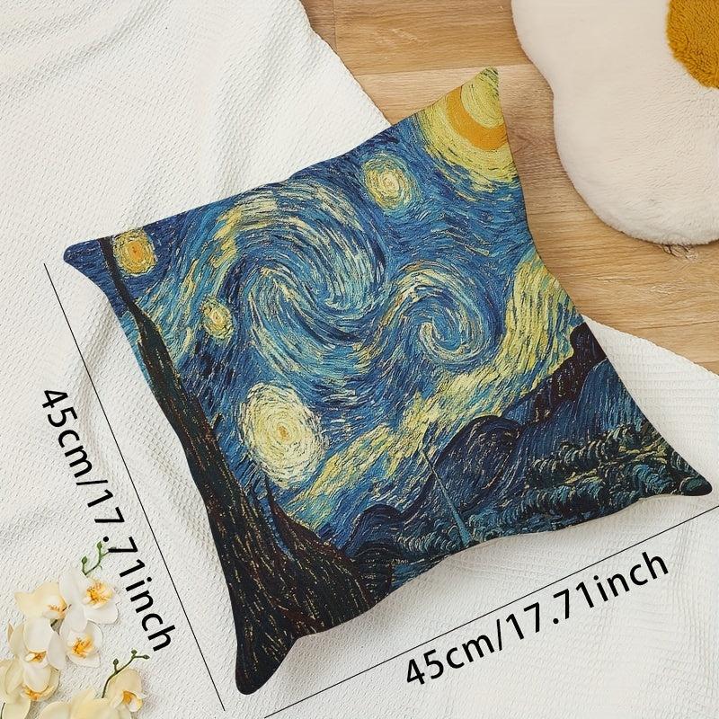 1pc Printed Linen Pillowcase for Sofa Bedroom Living Room
