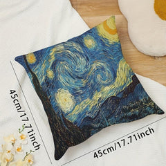 1pc Printed Linen Pillowcase for Sofa Bedroom Living Room