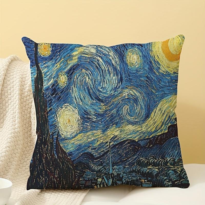 1pc Printed Linen Pillowcase for Sofa Bedroom Living Room