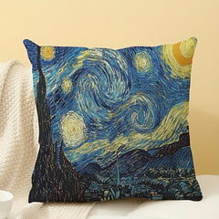1pc Printed Linen Pillowcase for Sofa Bedroom Living Room