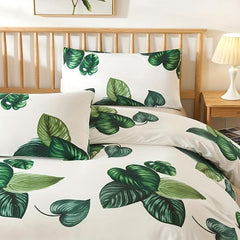 Leaf Print Duvet Cover Set Soft & Comfortable Bedding for Bedroom
