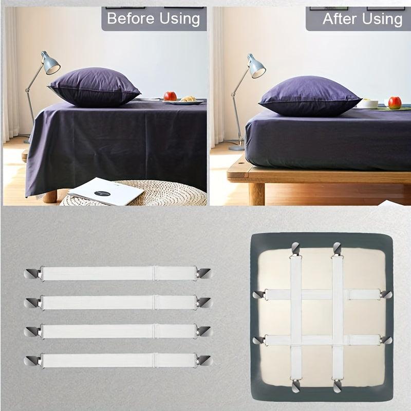 4pcs Elastic Bed Sheet Grippers Non-slip Mattress Cover Holders