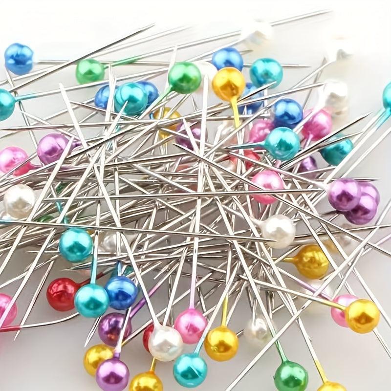 100pcs Pearlescent Needle Locating Needle DIY Manual Fixing Needle Pin Bedding