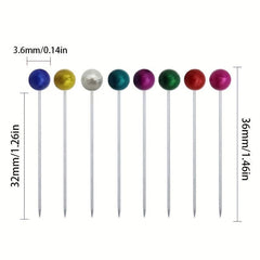 100pcs Pearlescent Needle Locating Needle DIY Manual Fixing Needle Pin Bedding