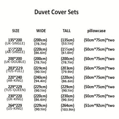 Romantic Red Rose Print Bedding Set Soft Comfortable Duvet Cover 3pcs