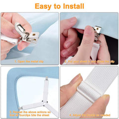 Adjustable Bed Sheet Holder Straps - Secure Fitting and Comfortable Sleep