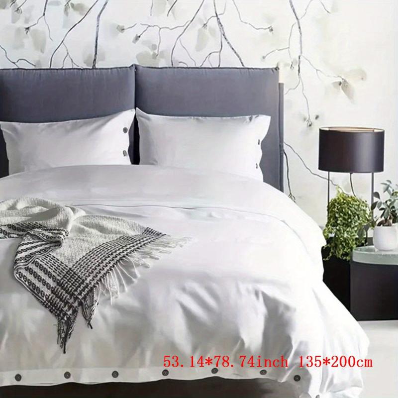 3pcs Soft and Breathable Duvet Cover Set Button Closure