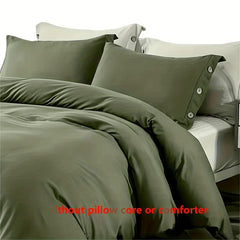 3pcs Soft and Breathable Duvet Cover Set Button Closure