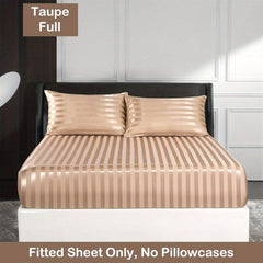 Soft Breathable Stripe Fitted Sheet for Healthy Sleep
