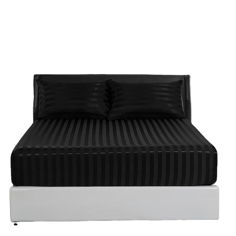 Soft Breathable Stripe Fitted Sheet for Healthy Sleep