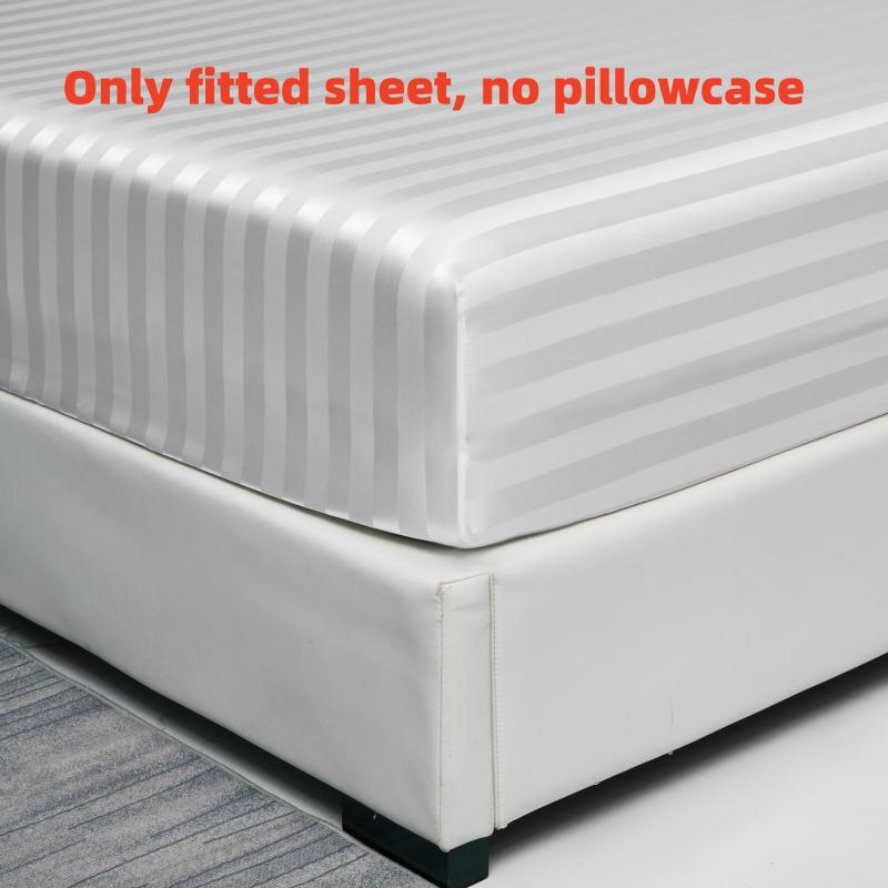 Soft Breathable Stripe Fitted Sheet for Healthy Sleep