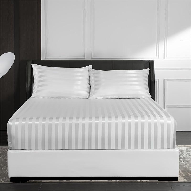 Soft Breathable Stripe Fitted Sheet for Healthy Sleep