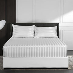 Soft Breathable Stripe Fitted Sheet for Healthy Sleep
