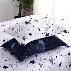 Cartoon Star Universe Planets Duvet Cover Set Soft and Breathable Design