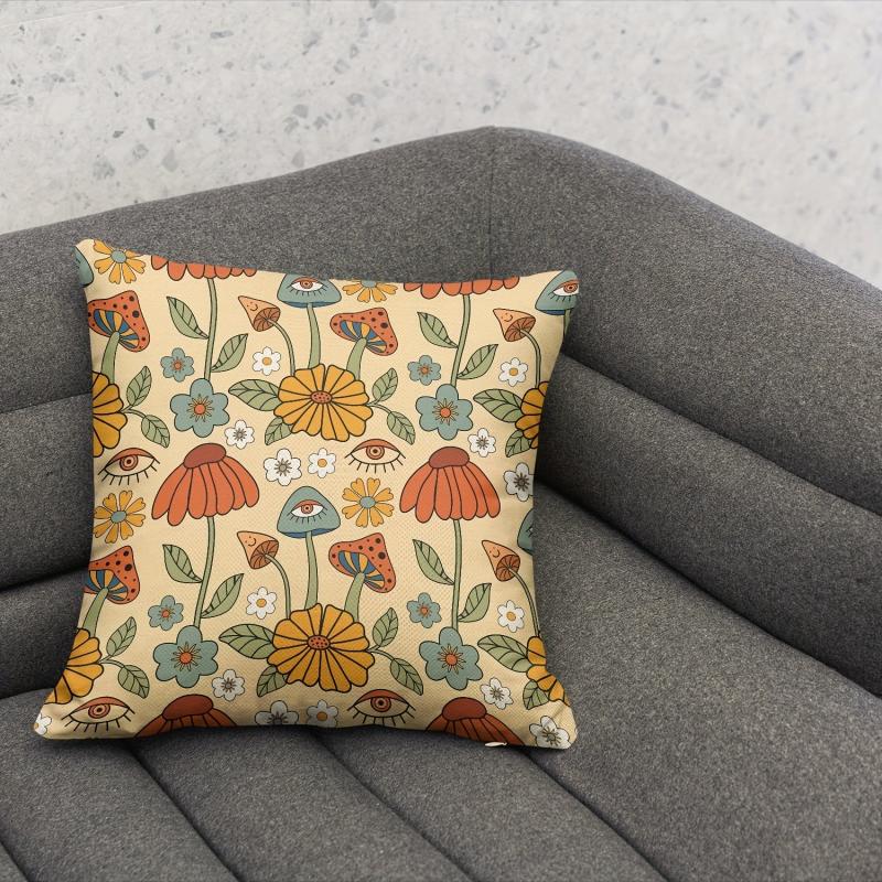 European Style Cushion Cover 18''x18'' Single Sided Printed Throw Pillowcase