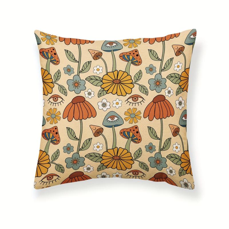 European Style Cushion Cover 18''x18'' Single Sided Printed Throw Pillowcase