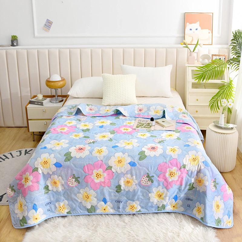 Fresh Flower Pattern Summer Quilt for Bedroom Sofa Office