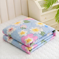 Fresh Flower Pattern Summer Quilt for Bedroom Sofa Office