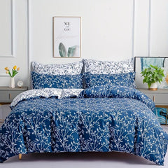 3pcs Branch Leaf Print Bedding Set Soft Breathable Duvet Cover