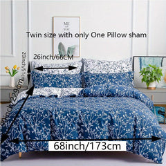 3pcs Branch Leaf Print Bedding Set Soft Breathable Duvet Cover