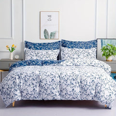 3pcs Branch Leaf Print Bedding Set Soft Breathable Duvet Cover