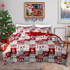 Christmas Santa Claus Print Duvet Cover Set