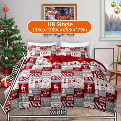 Christmas Santa Claus Print Duvet Cover Set