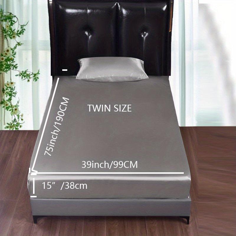 4pcs Satin Fitted Sheet Set Soft Silky Skin-friendly Silk Bedding