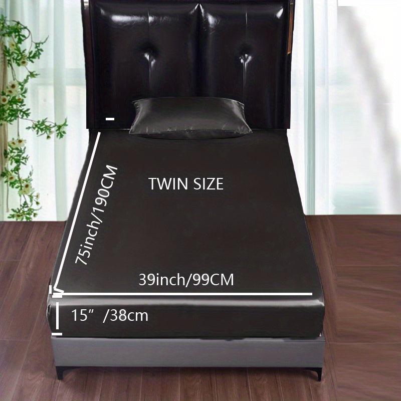 4pcs Satin Fitted Sheet Set Soft Silky Skin-friendly Silk Bedding