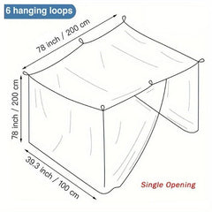 Single Opening Mosquito Net for Outdoor Use