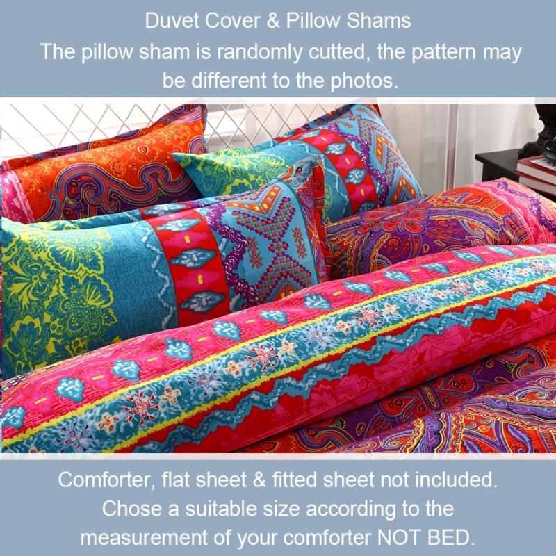 3pcs Boho Striped Bedding Set, Duvet Cover & Pillowcase, No Pillow Core