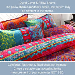 3pcs Boho Striped Bedding Set, Duvet Cover & Pillowcase, No Pillow Core
