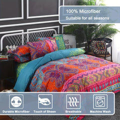 3pcs Boho Striped Bedding Set, Duvet Cover & Pillowcase, No Pillow Core