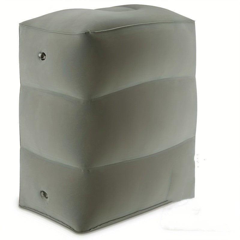 1pc Flocking PVC Inflatable Footstools - Leg Rest for Travel or Office Nap