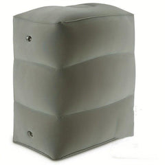 1pc Flocking PVC Inflatable Footstools - Leg Rest for Travel or Office Nap